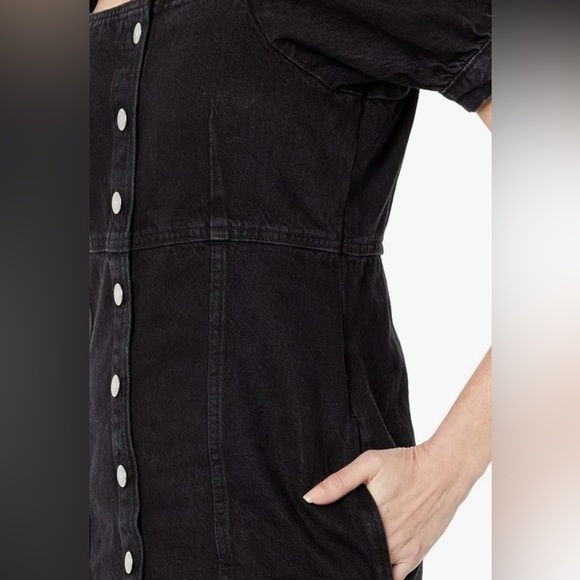 LEVI'S RHODE DENIM MINI DRESS BLACK  size small - Picture 5 of 14